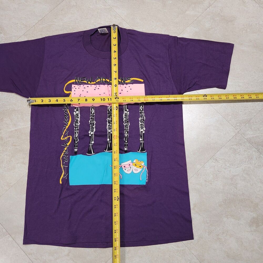 VTG 90s 1990 New Orleans French‎ Quarter Mardi Gras XL Single Stitch T Shirt USA - Picture 8 of 11